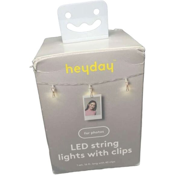 Heyday LED String Lights w/ Photo Clips Warm Glow 10ft 3xAA Battery New Box Wear - Picture 7 of 9